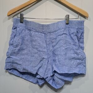 HiHo Blue Linen Shorts‎ Size Small Lightweight Summer Resortwear